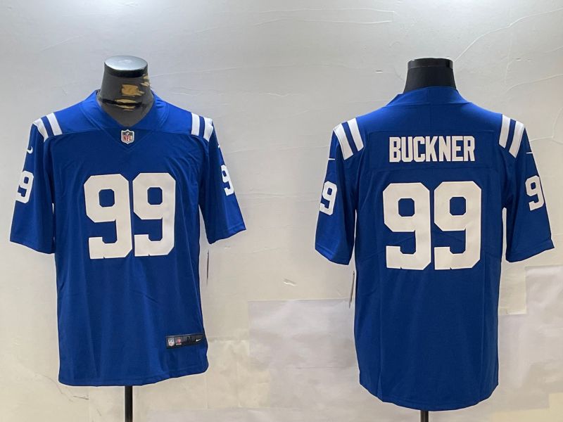 Men Indianapolis Colts #99 Buckner Blue Second generation 2024 Nike Limited NFL Jersey style 1